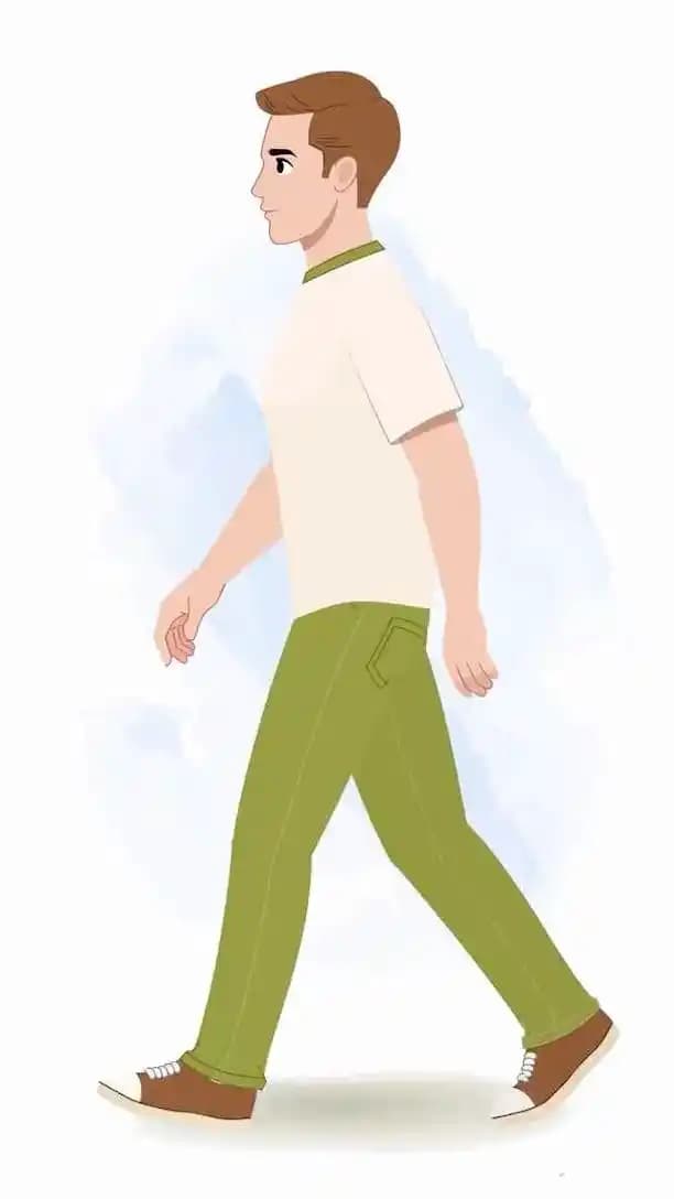 A 2d cartoon casual man animated character side walk cycle vector AKA Andros