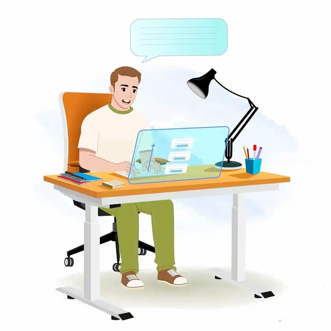 A 2d cartoon casual man animated character working vector AKA Andros