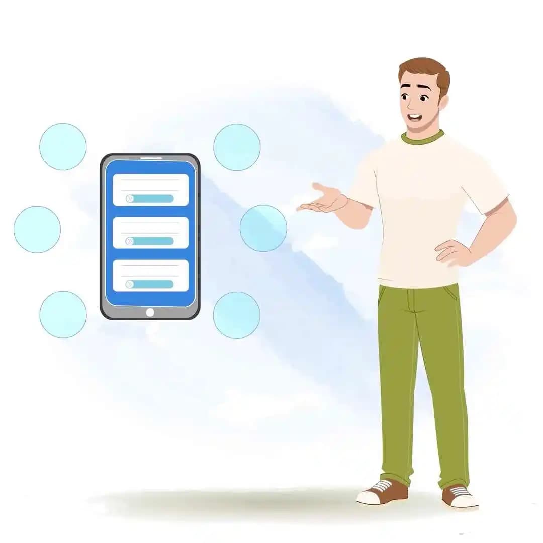 A 2d cartoon casual man talking animation character vector AKA Andros