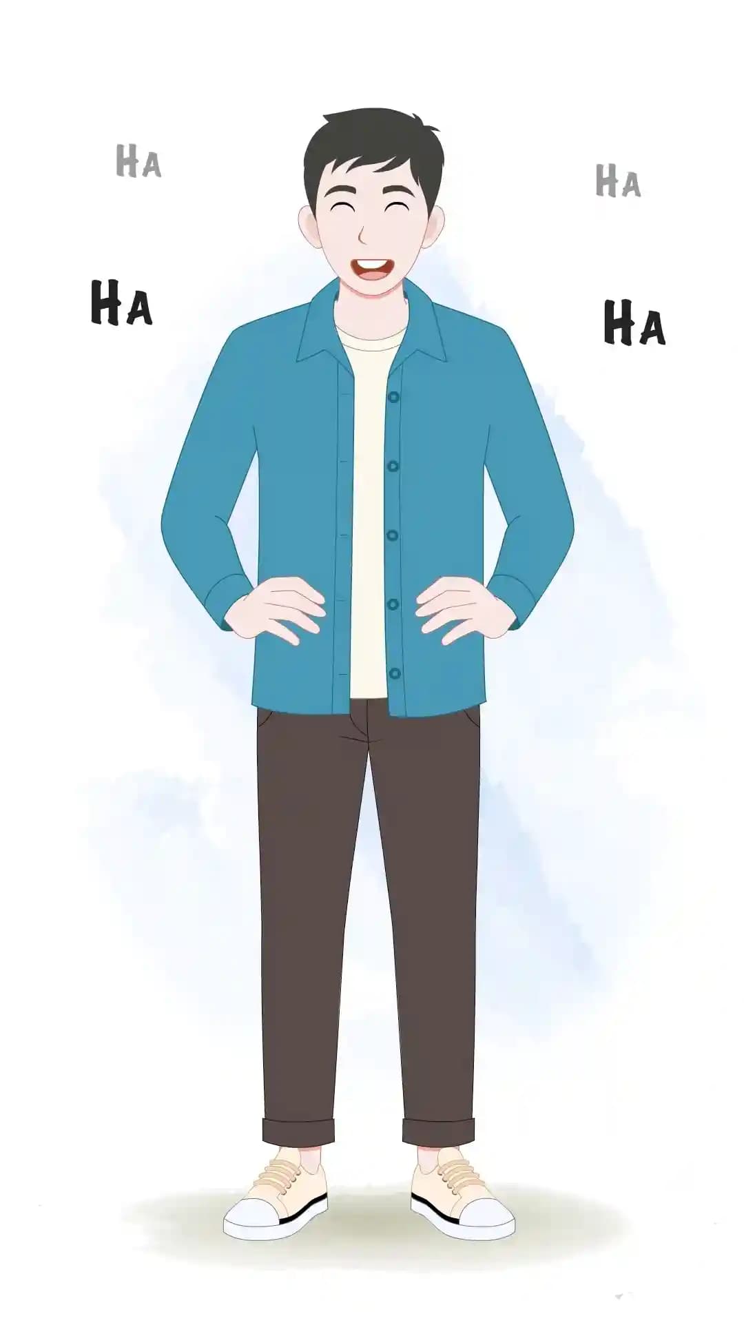Casual man laughing animated vector cartoon character AKA Daniel