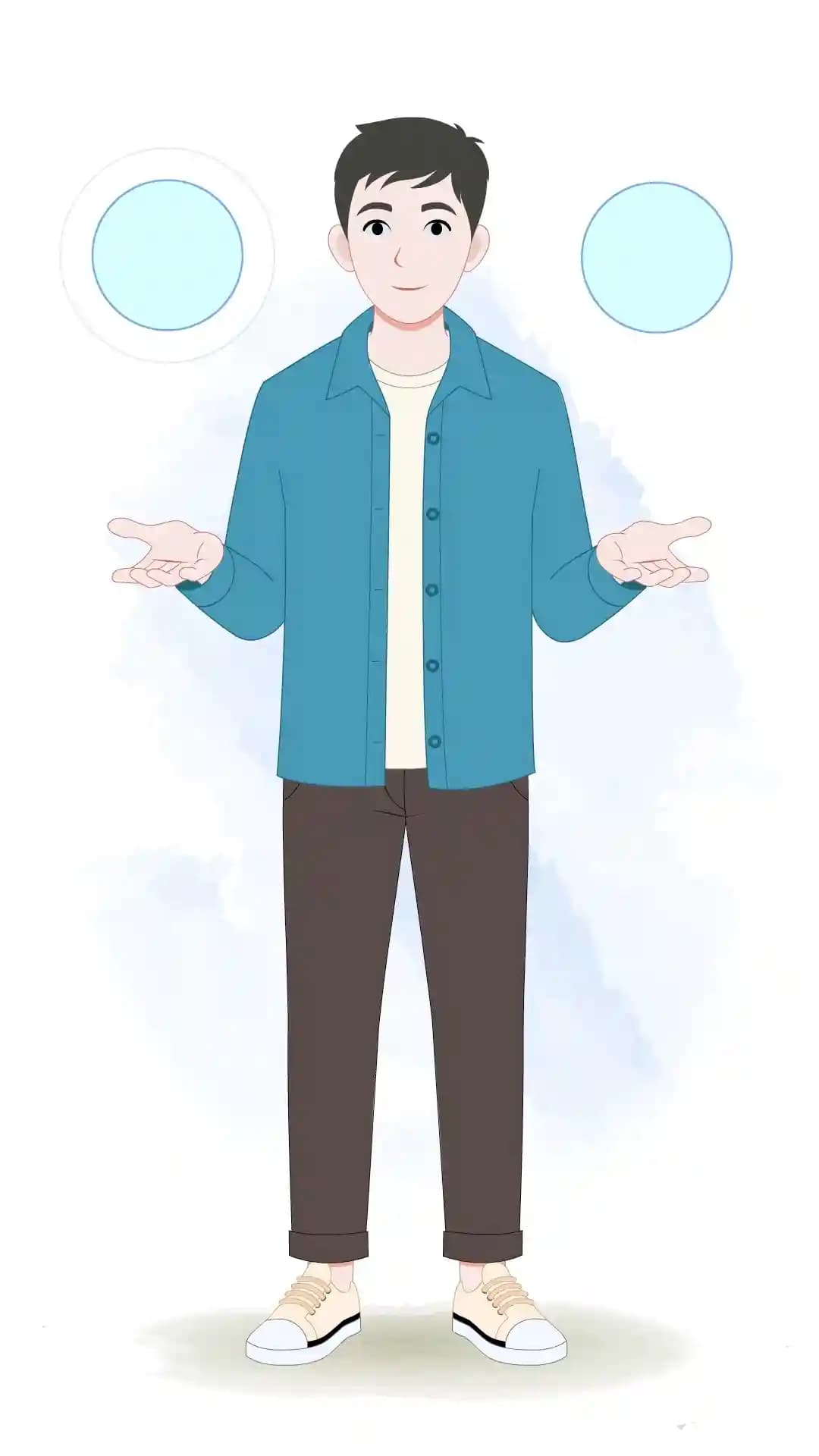 Casual man Front Talk animated vector cartoon character AKA Daniel