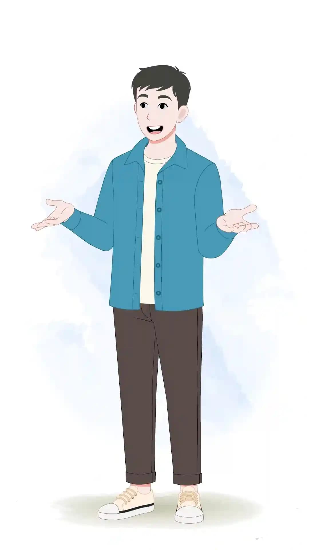 Casual man Talk OneThird animated vector cartoon character AKA Daniel