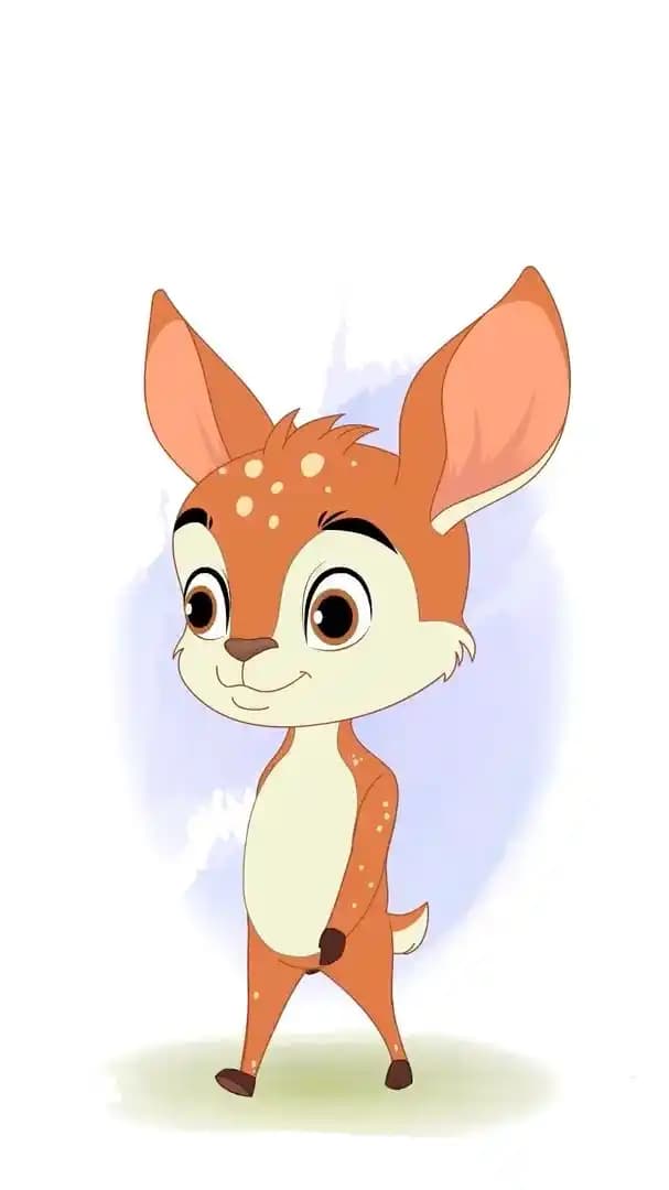 A 2d animated deer cartoon character walk cycle vector AKA Dery The Antilope