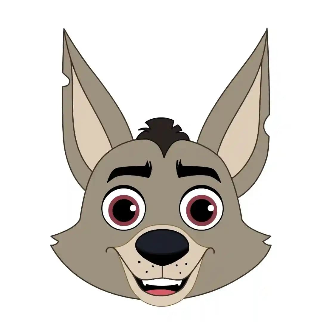 Hyena Animated Vector Cartoon Character Face Expression Sheet AKA Nyx