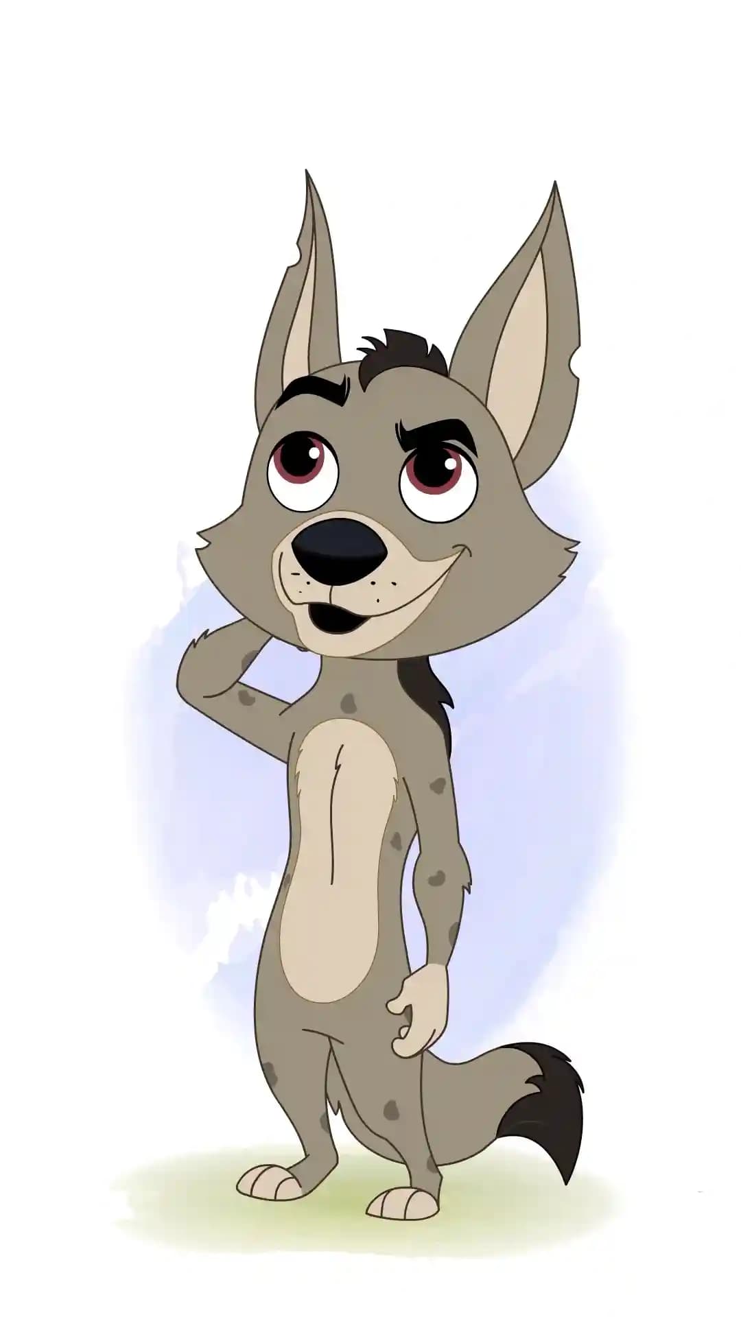 Hyena confused animated vector cartoon character AKA Nyx