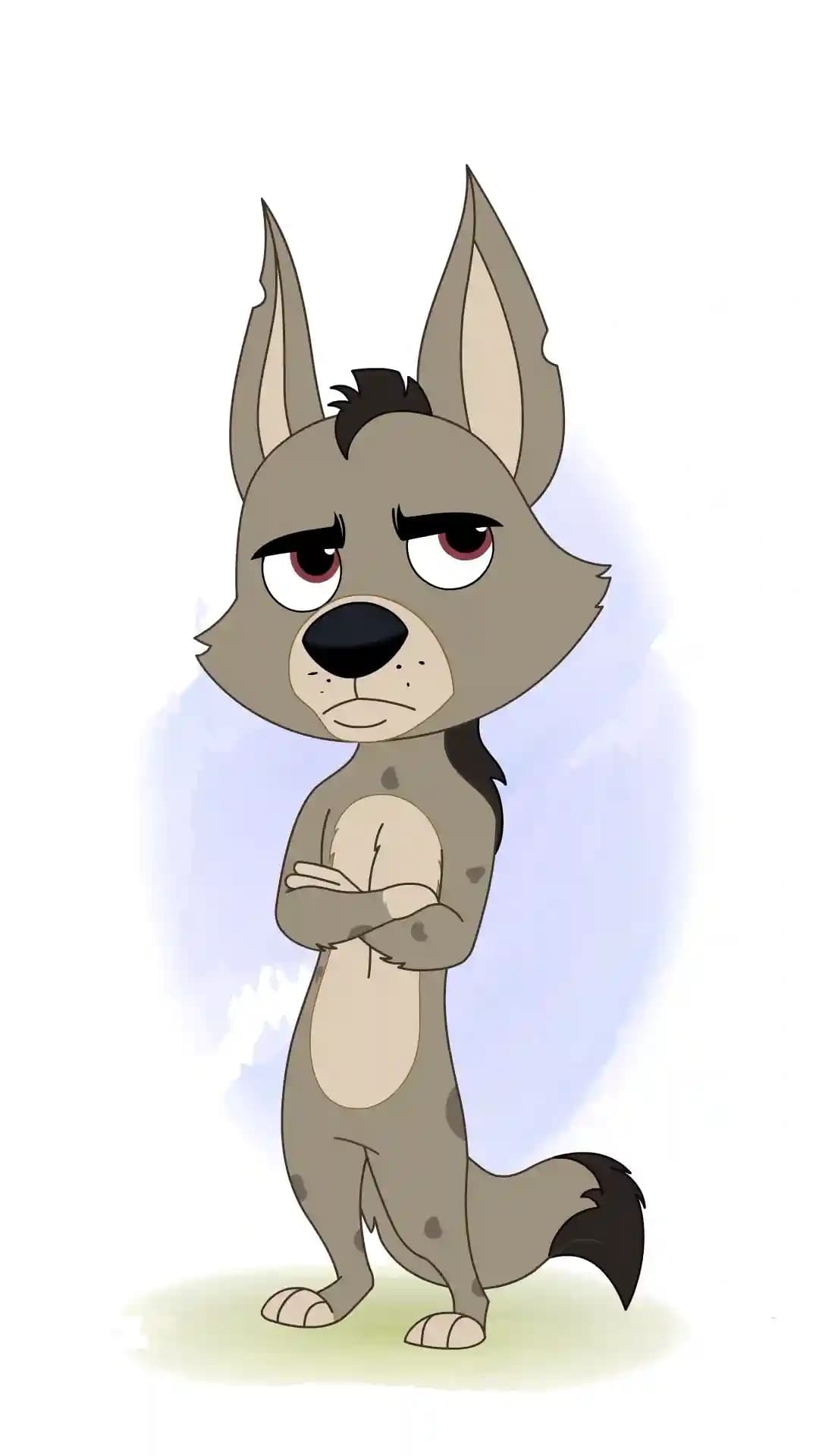 Hyena annoyed animated vector cartoon character AKA Nyx
