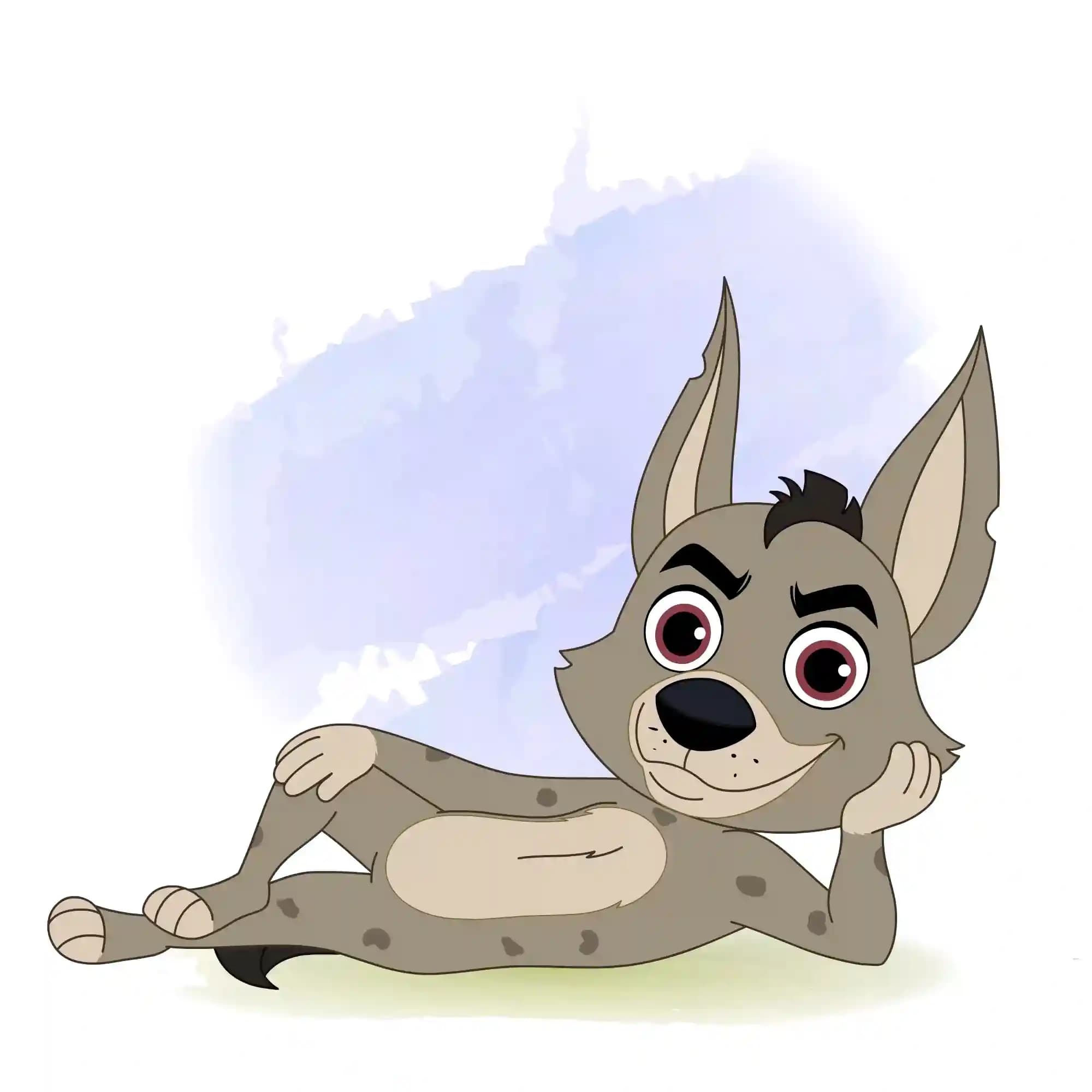 Hyena Relax animated vector cartoon character AKA Nyx
