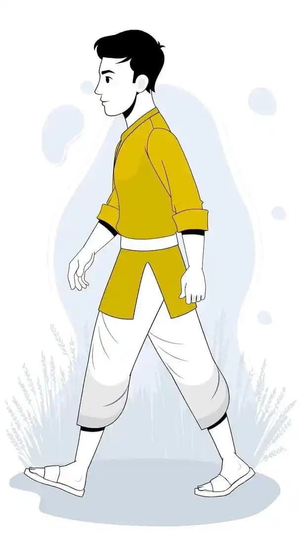 Indian village farmer animated character side walk cycle vector AKA Bhupender