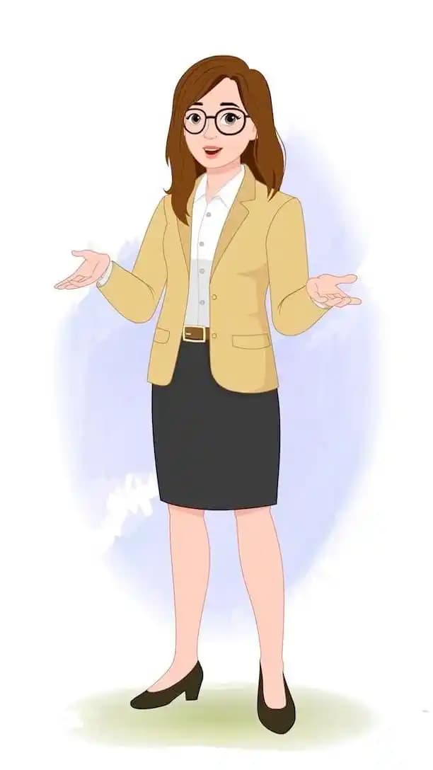 Female business character vector talking animated pose AKA Seraphina