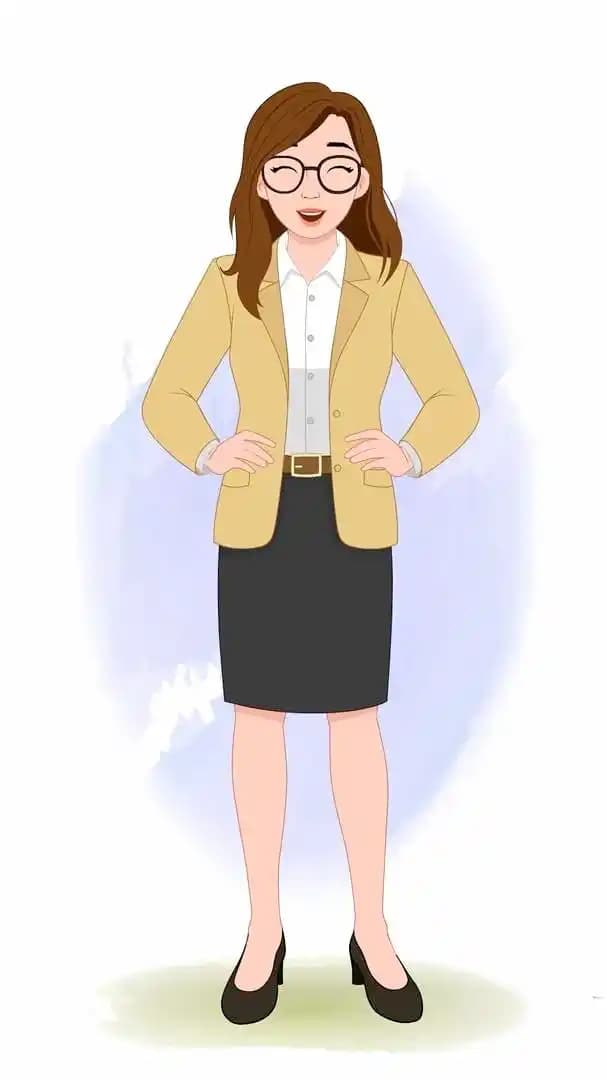 Female business character vector laughing animated pose AKA Seraphina