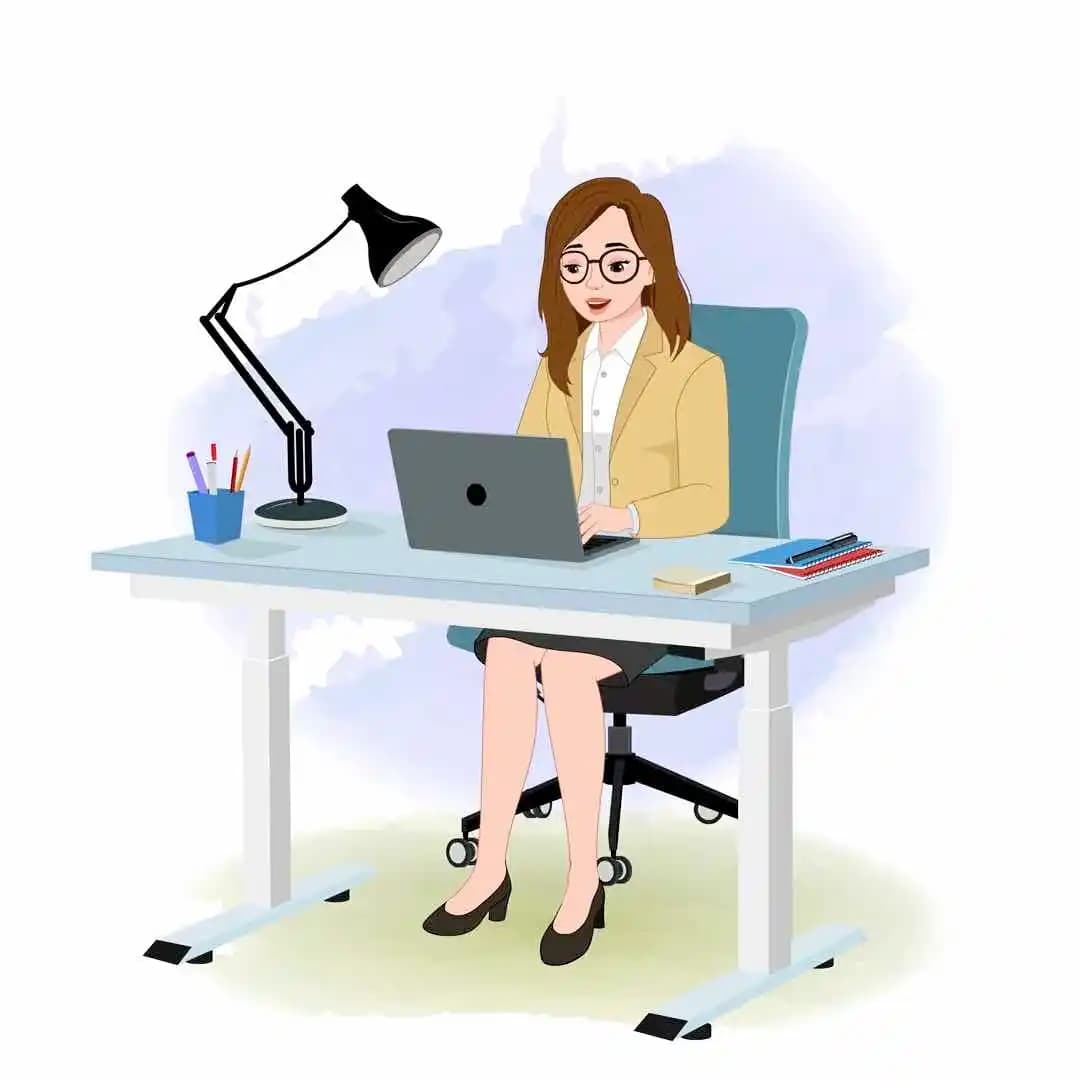 Female business character vector working animated pose AKA Seraphina