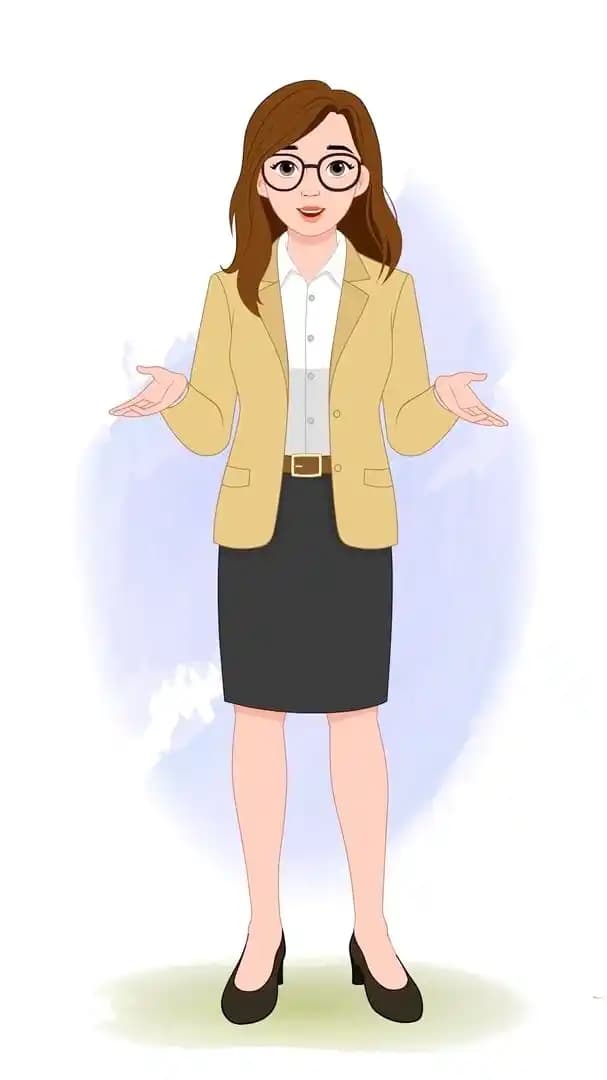 Female business character vector talking animation AKA Seraphina