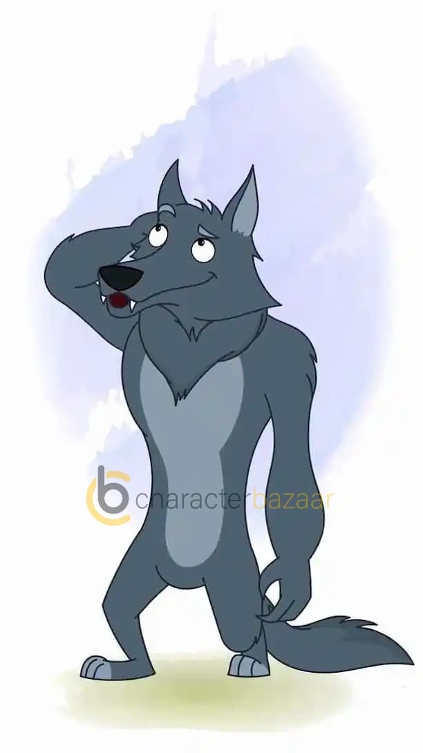 Cartoon character anthro wolf confused animated vector pose AKA Hunter