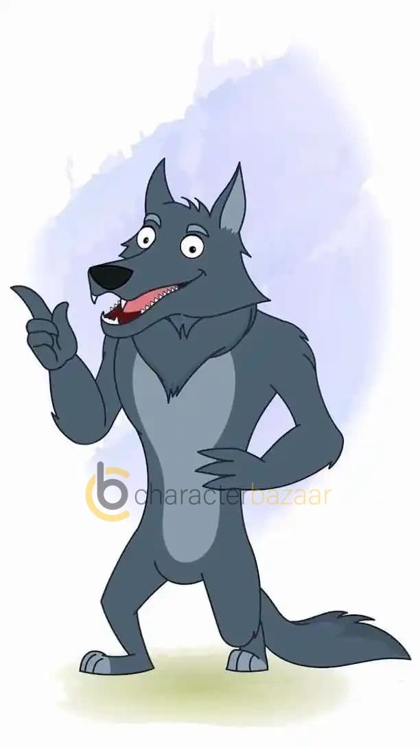 Cartoon character anthro wolf talking animated vector pose AKA Hunter