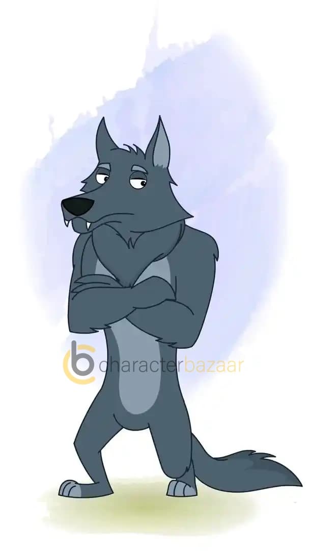 Cartoon character anthro wolf annoyed animated vector pose AKA Hunter