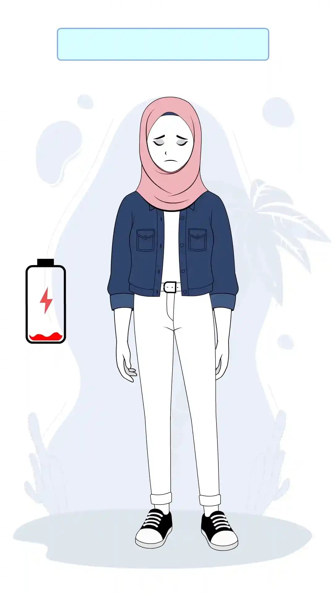Cute muslim lady sad animated vector cartoon character AKA Farah
