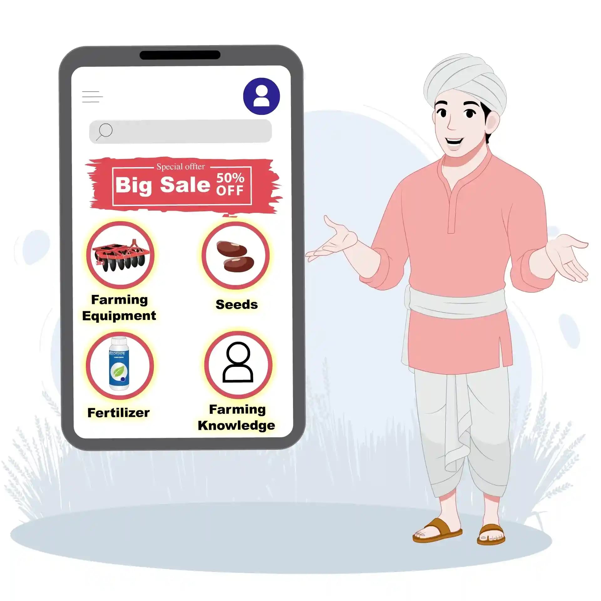 Indian young farmer one third talking animated vector cartoon character AKA Manohar