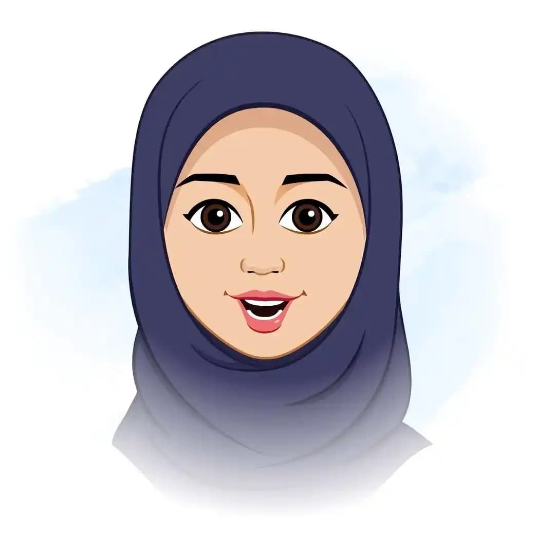 Hijab character office employee animated face expression vector AKA Zareen