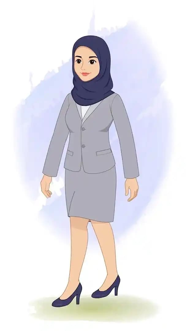 Hijab character office employee animated vector walk cycle AKA Zareen
