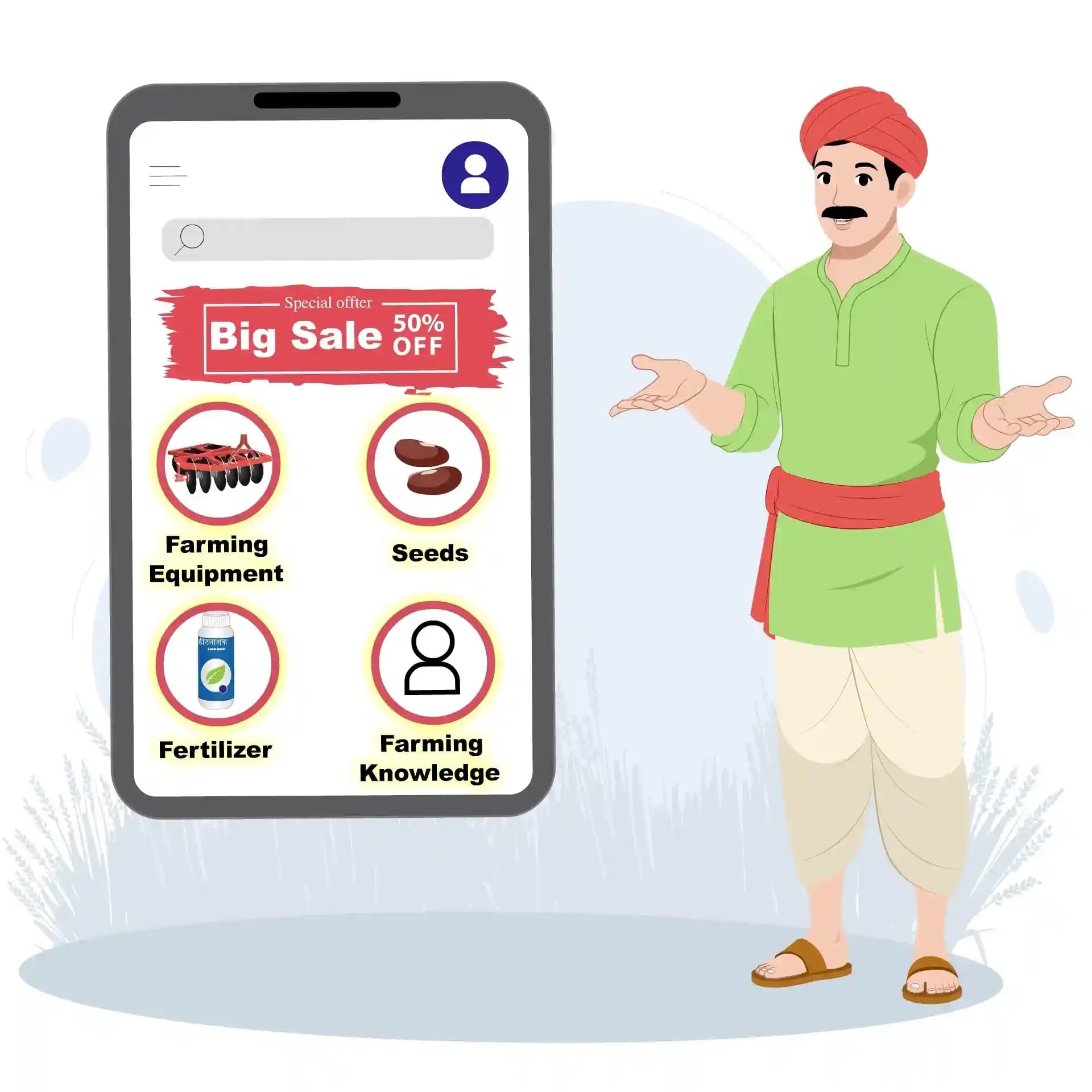 Indian farmer one third talk animated vector cartoon character AKA Anil