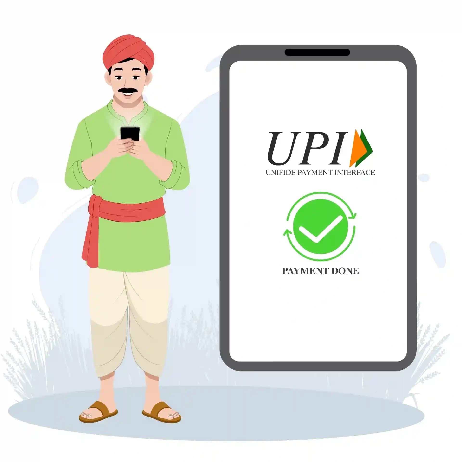Indian farmer doing online payment animated vector cartoon character AKA Anil