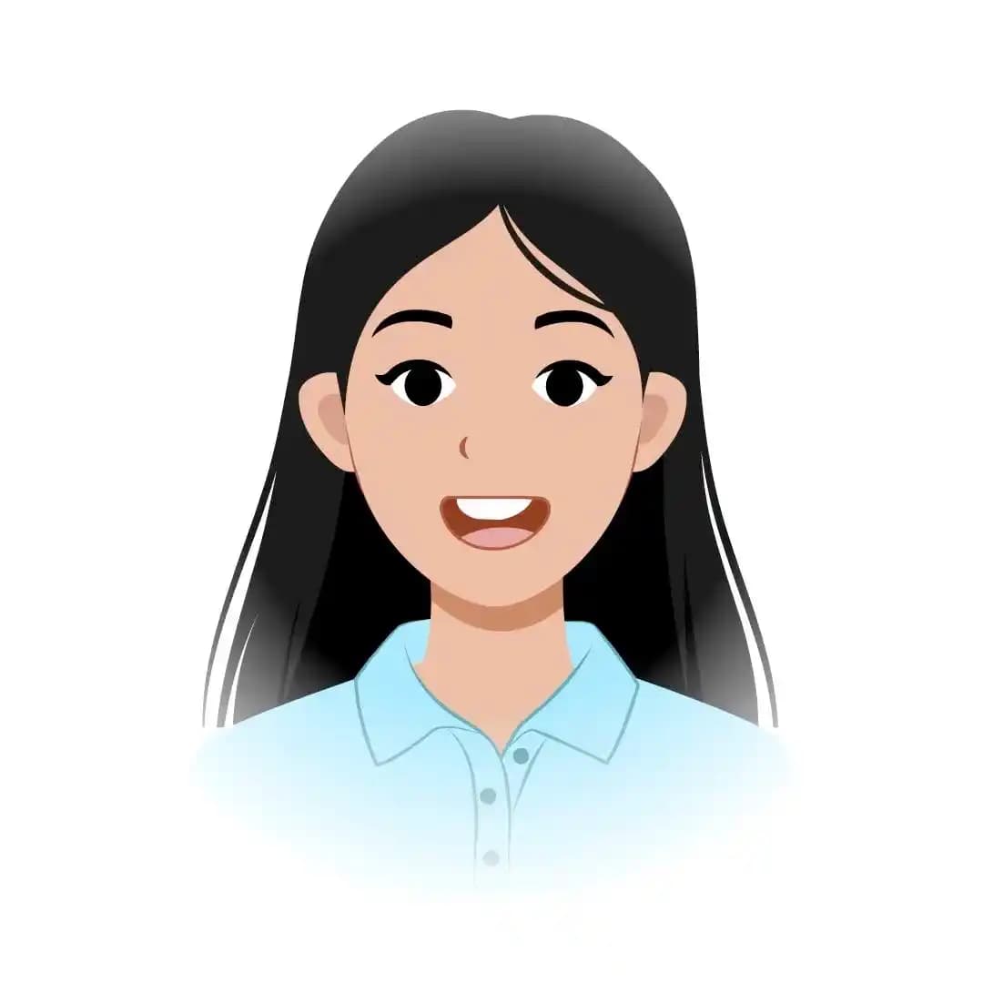 Female college girl vector character animated face expression AKA Hana