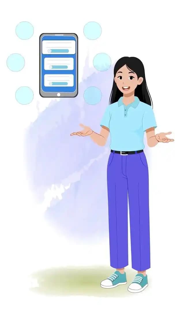 Female college girl vector character talking animation AKA Hana