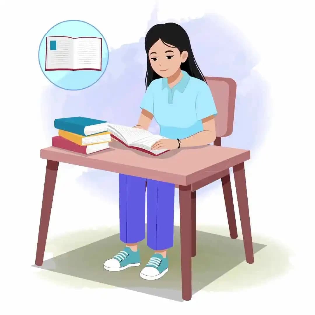 Female college girl vector character doing study animated vector AKA Hana