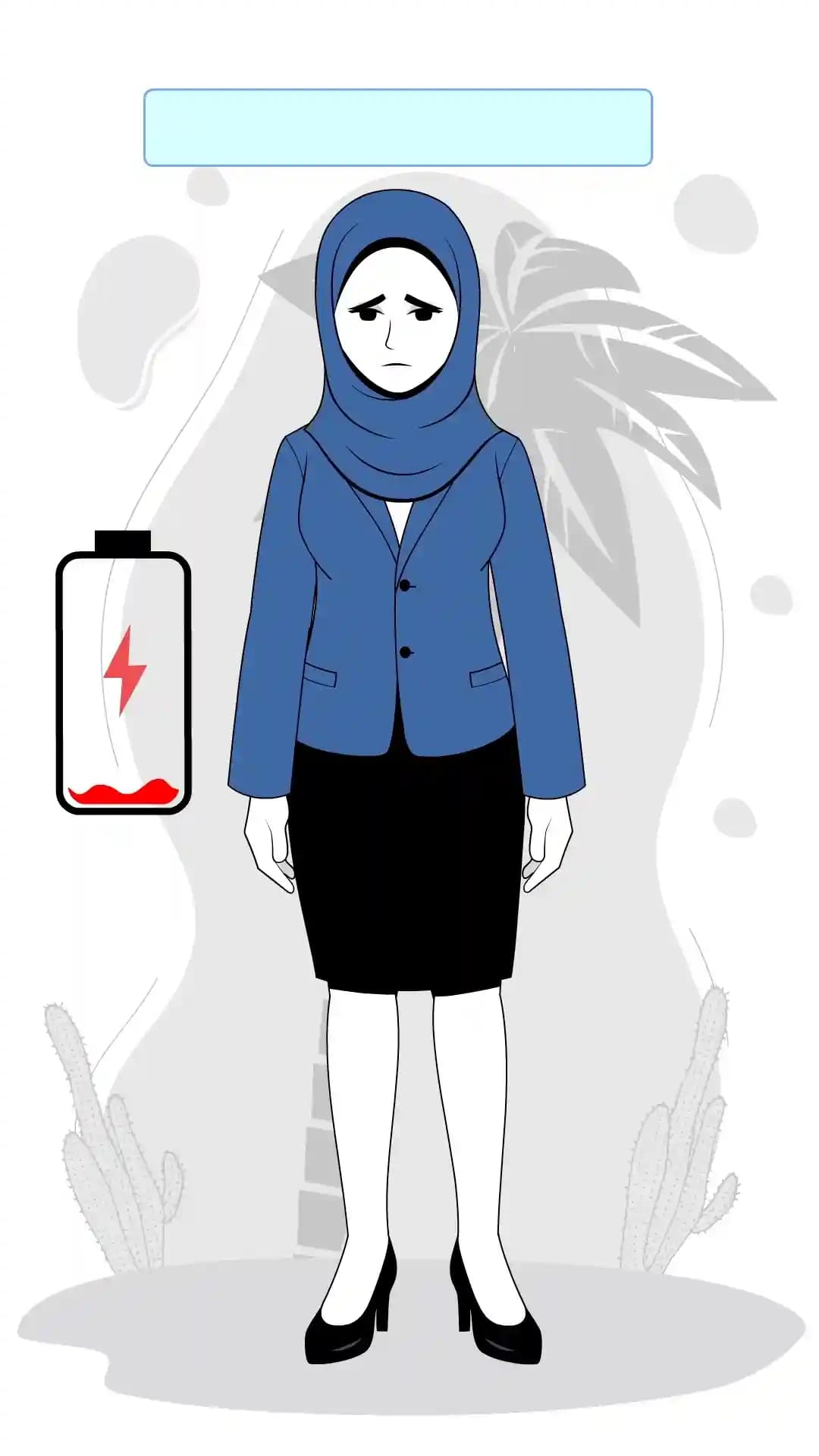 Cute muslim woman sad animated vector cartoon character AKA Aisha