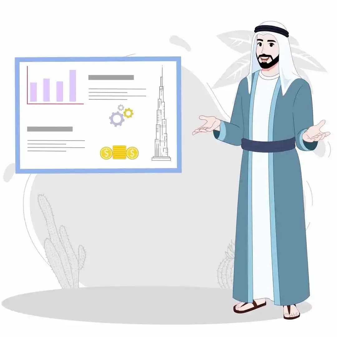 Cartoon arab sheikh character talking animated vector pose AKA Khalid