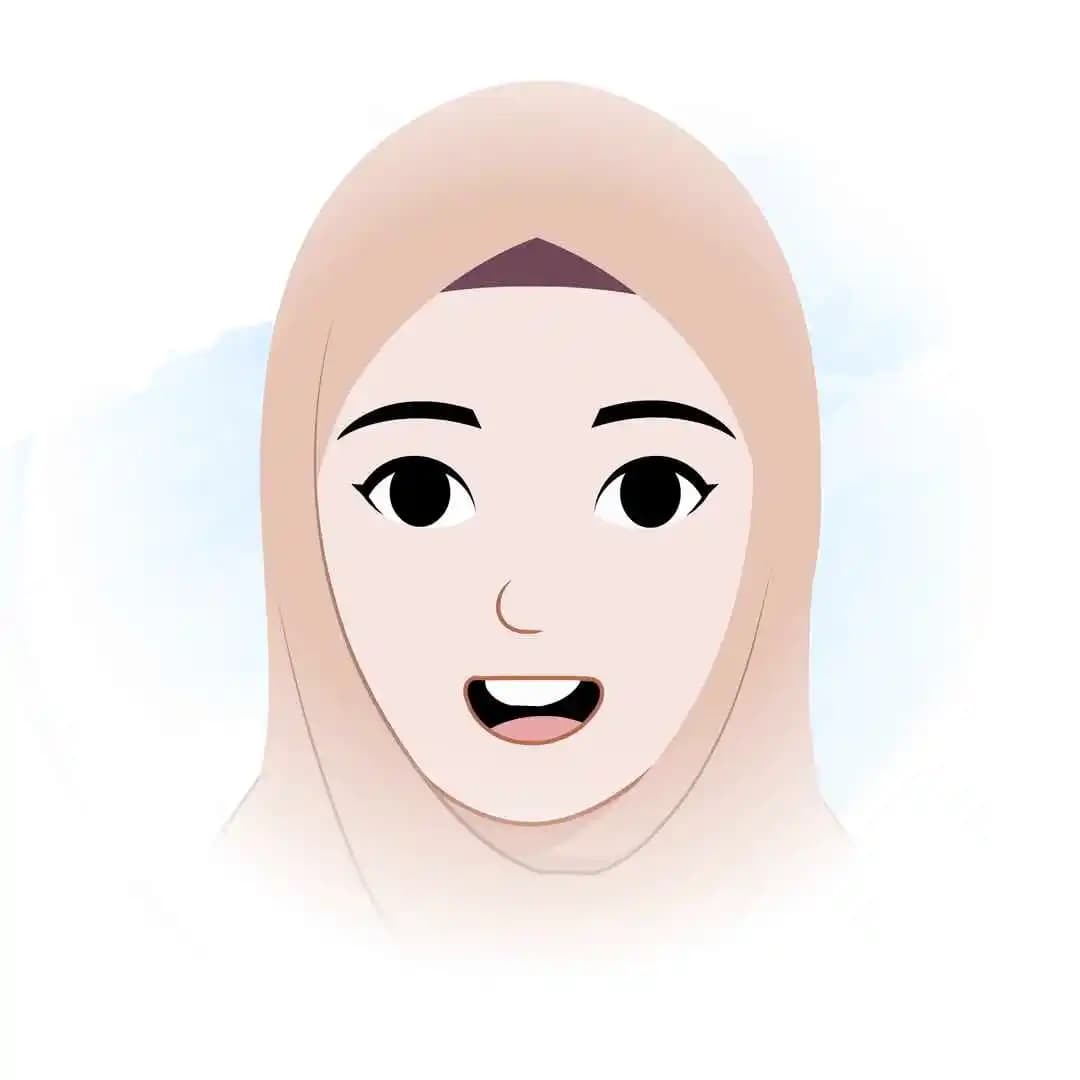 Female Muslim hijab character animated face expression vector pose AKA Farha