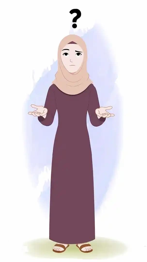 Female Muslim hijab character animated confused vector pose AKA Farha