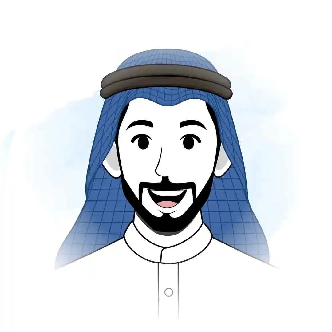 Young arabic Sheikh character animated face expression vector AKA Ali