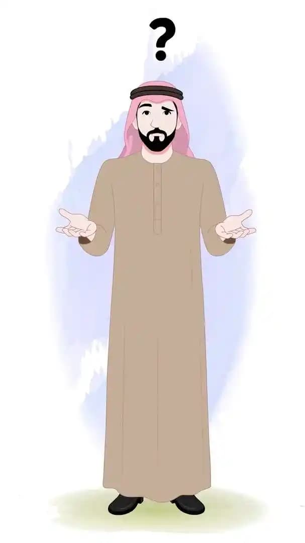 Arabic businessman character cartoon vector confused animated pose AKA Rashid