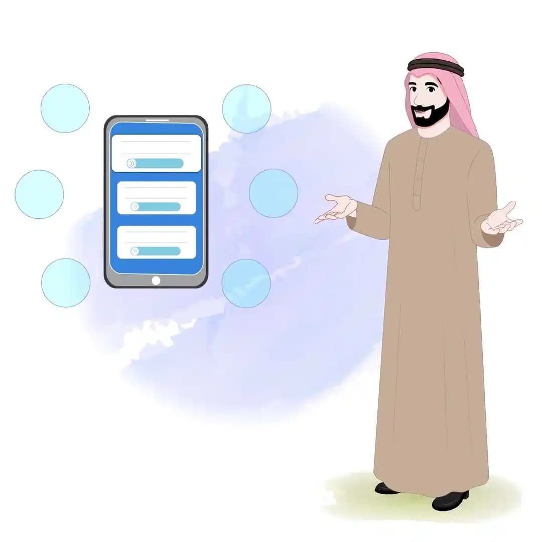 Arabic businessman character cartoon vector talking animation AKA Rashid