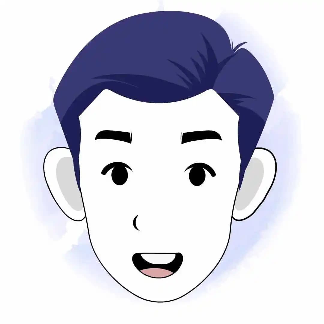 Cartoon young man 2d character animated face expression cartoon vector AKA Bryce