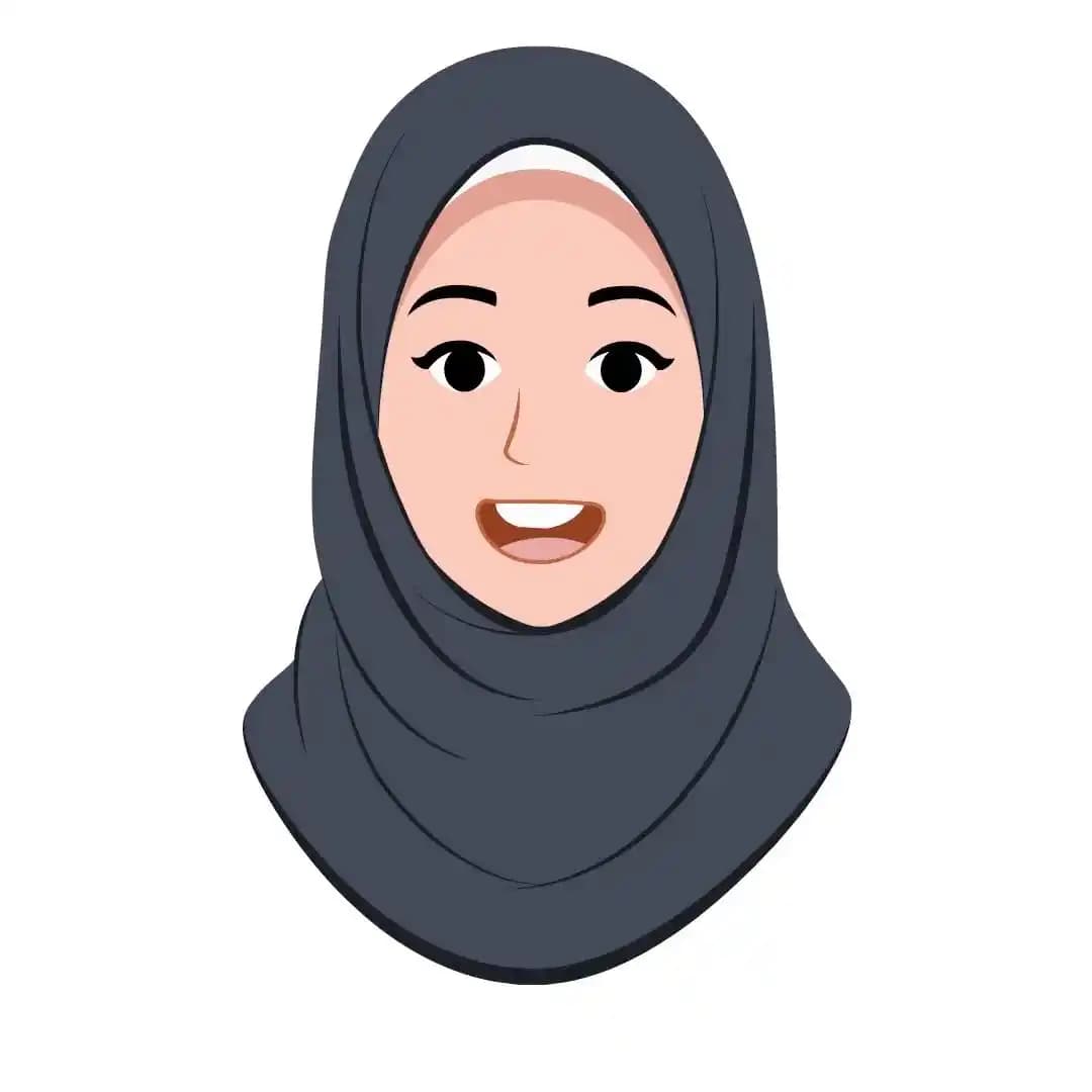 Hijab character woman in business attire animated face expression cartoon vector AKA Sara