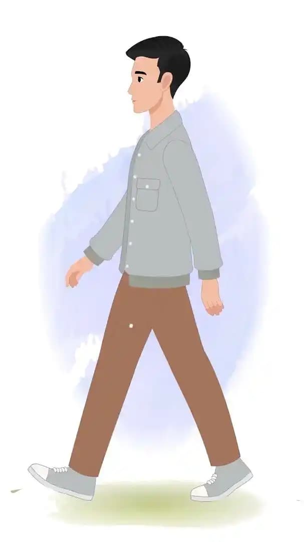 Cartoon man 2d character side walk cycle animated vector AKA Logan