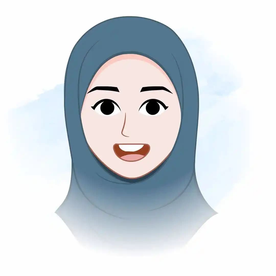 Muslim woman office character animated face expression cartoon vector AKA Zainab