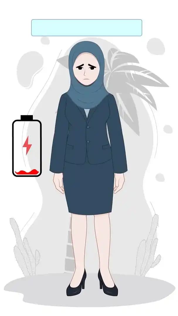 Muslim woman office character sad animated vector pose AKA Zainab