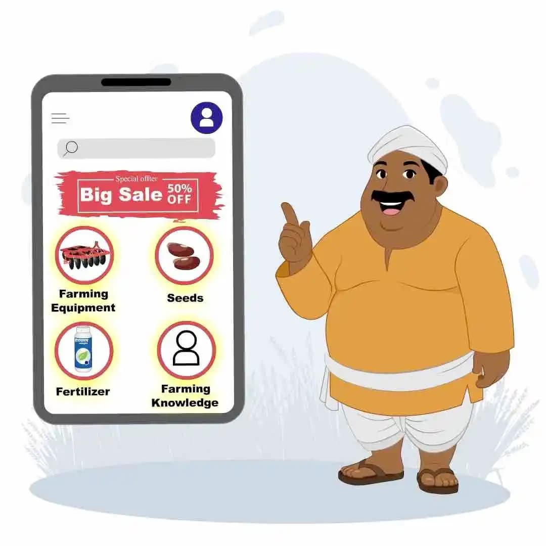 Indian village man farmer character talking animation cartoon vector AKA Maan Singh