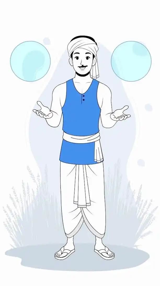 Indian village man farmer character talking animated cartoon vector AKA Ram Singh