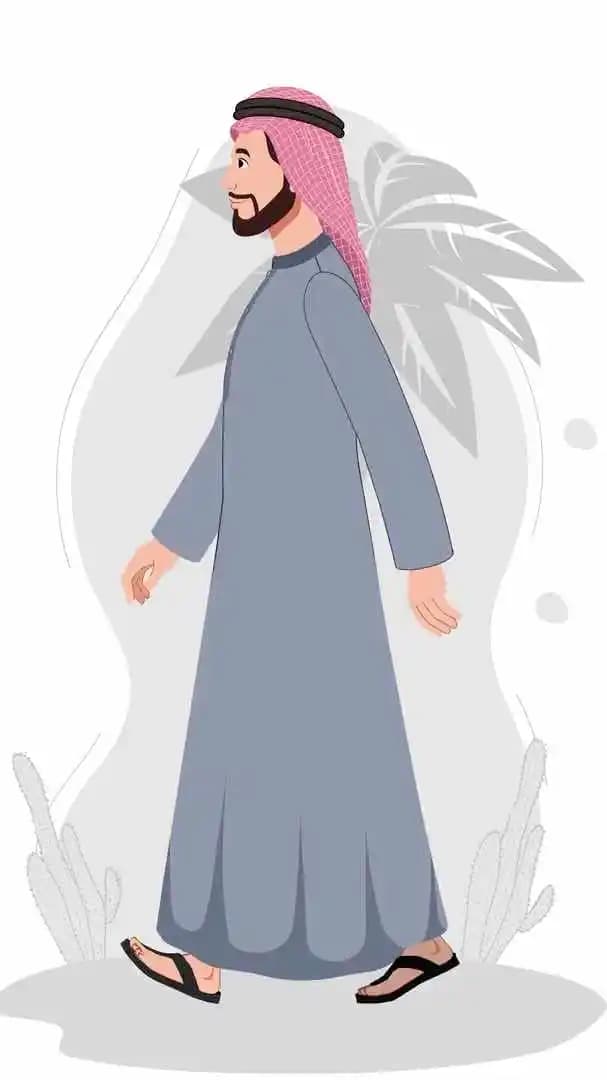 Cartoon male arab character side walk cycle animated vector AKA Yusuf