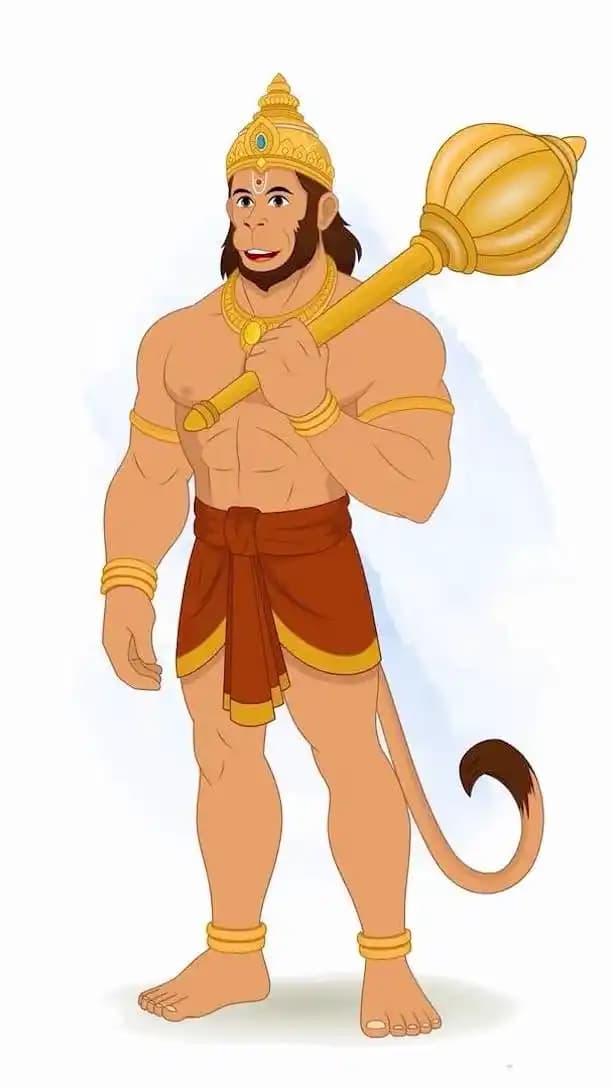 Lord Hanuman happy animated vector cartoon character AKA Lord Hanuman