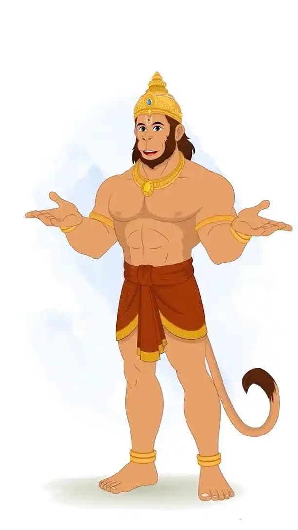 Hanuman ji talking animated vector cartoon character AKA Lord Hanuman