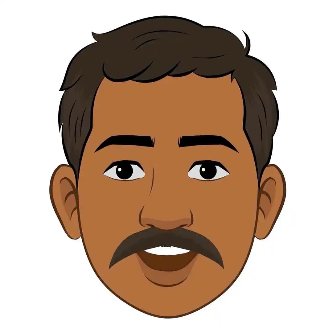 Village man multiple face expression animated vector cartoon character AKA Harish