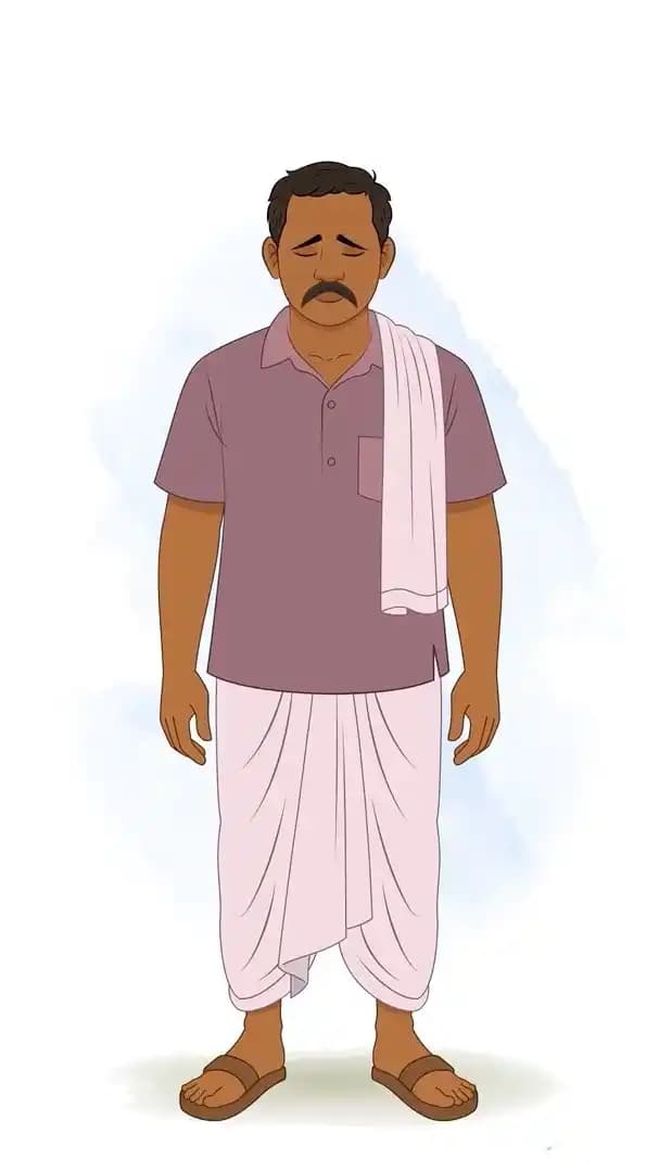 Indian man feeling sad animated vector cartoon character AKA Harish