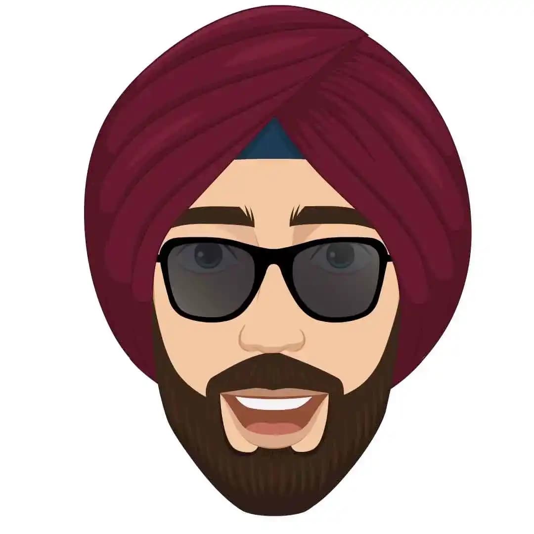 Sikh businessman multiple face expression animated vector cartoon character AKA Randeep Singh
