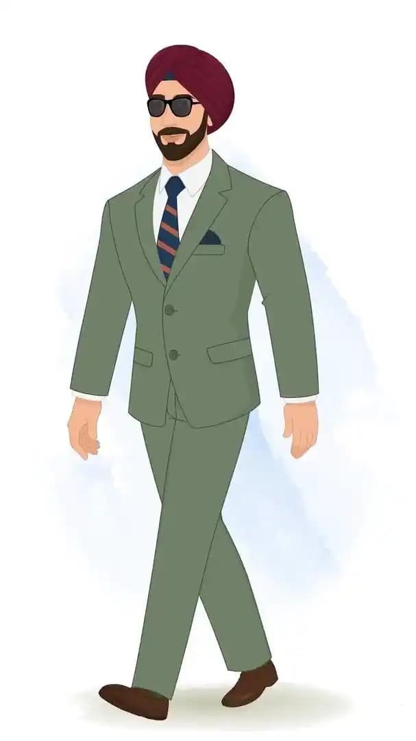 Beard man walking character animated vector cartoon AKA Randeep Singh