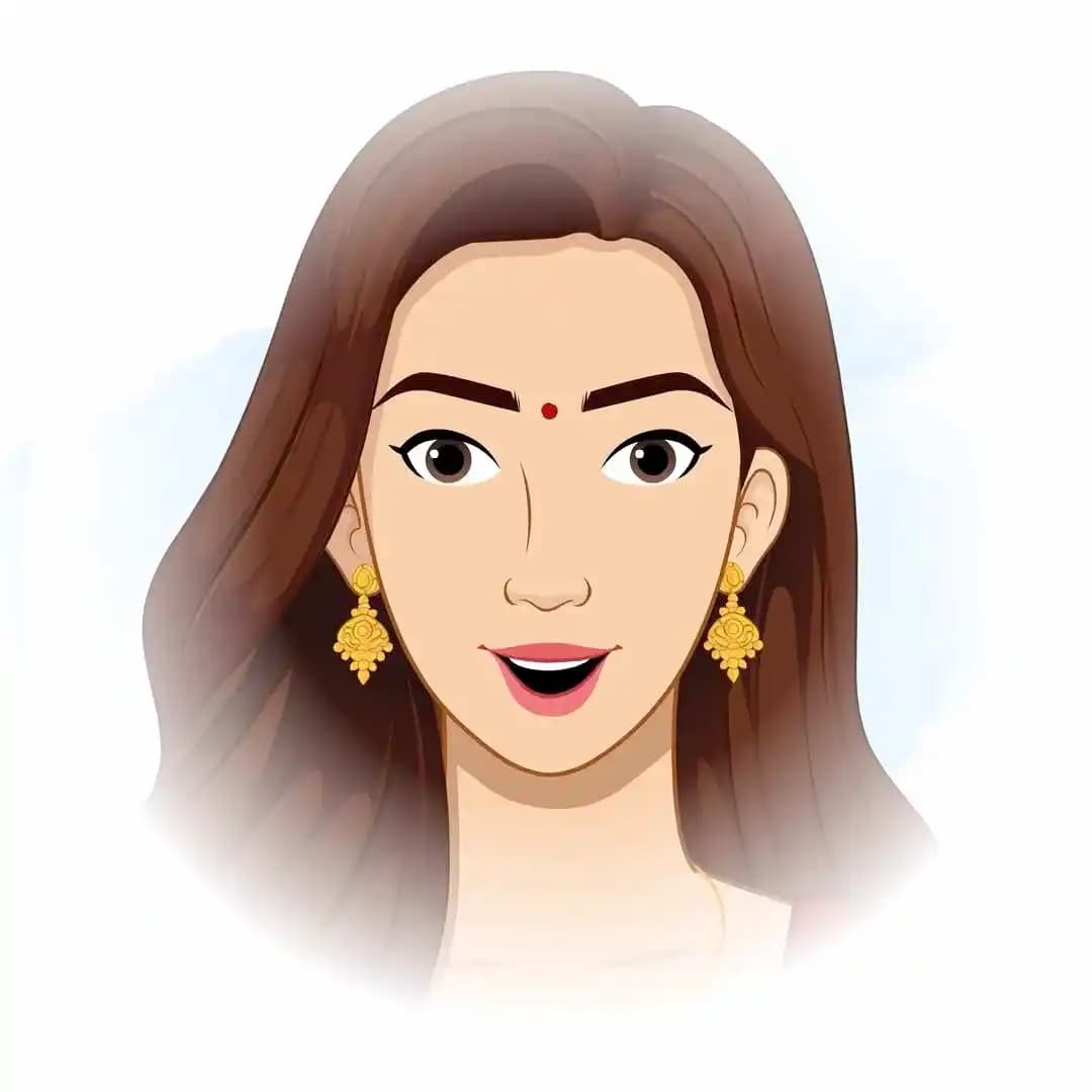 Indian woman multiple face expression animated vector cartoon character AKA Priya